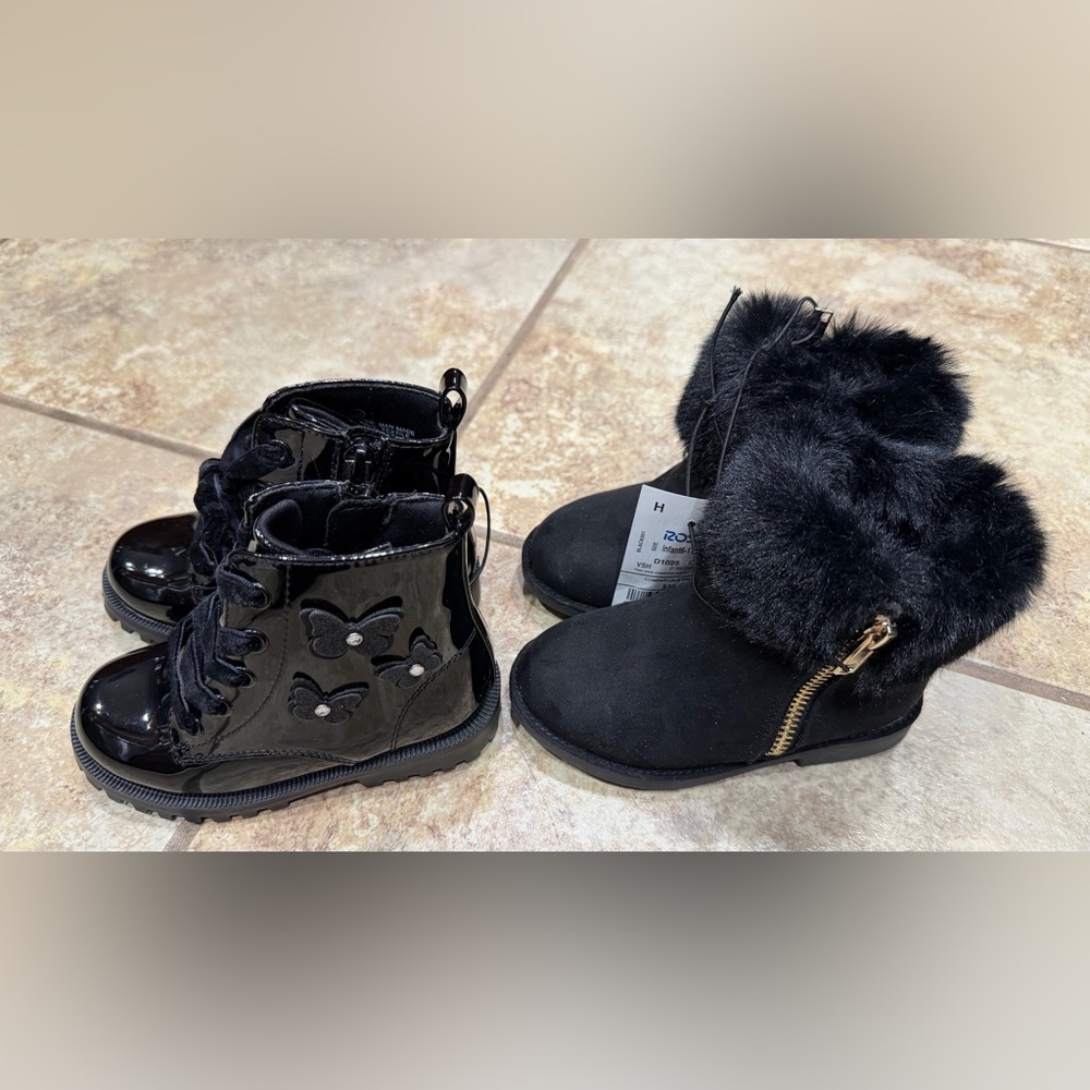 Girls Black Boots Size 7